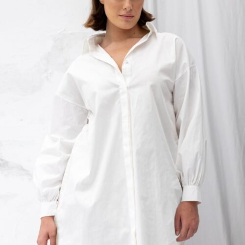 Found Shirt Dress | Chalk (L only)