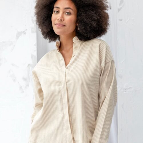 Nikau Shirt | Cream Stripe