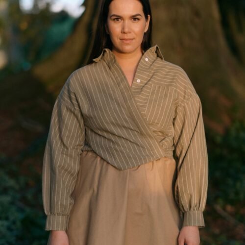 Boxy Shirt | Moss Stripe
